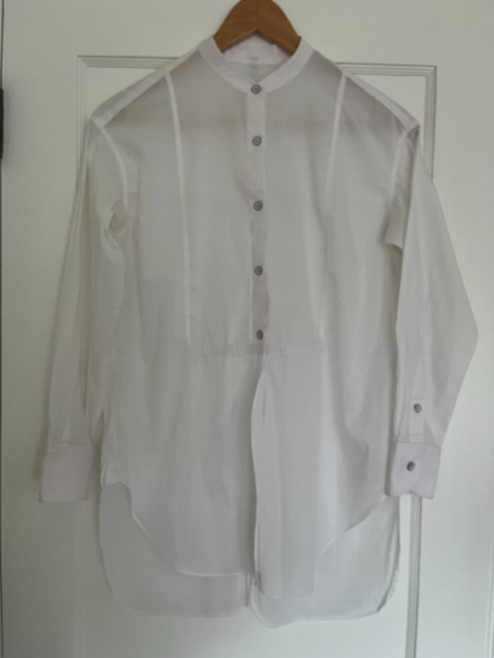 Rag & Bone White Cotton Bib Front Shirt | Size 00